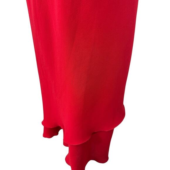 SL Fashions Womens Petite Y2K Short Sleeve USA Made Red V-Neck Dress sz 14 WP - Picture 8 of 16